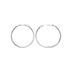 Maison de la Bijouterie Boucles d'oreilles créoles argent fantaisie 40mm Z630YZ0 | Femme Boucles D'Oreilles