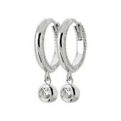 Maison de la Bijouterie Boucles d'oreilles créoles argent fantaisie 12mm Z63U3Z0 | Femme Boucles D'Oreilles
