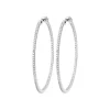 Maison de la Bijouterie Boucles d'oreilles créoles argent fantaisie 50mm Z6303Z0 | Femme Boucles D'Oreilles