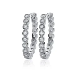 Maison de la Bijouterie Boucles d'oreilles créoles argent fantaisie 19mm Z6Z33Z0 | Femme Boucles D'Oreilles