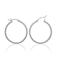 Maison de la Bijouterie Boucles d'oreilles créoles argent 30mm Z6ZZ330 | Femme Boucles D'Oreilles