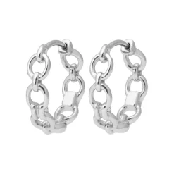 Maison de la Bijouterie Boucles d'oreilles créoles argent rhodié 20mm W633W00 | Femme Boucles D'Oreilles