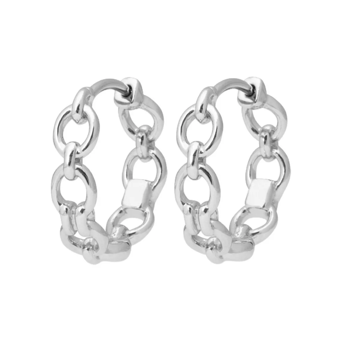 Maison de la Bijouterie Boucles d'oreilles créoles argent rhodié 20mm W633W00 | Femme Boucles D'Oreilles