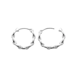 Maison de la Bijouterie Boucles d'oreilles créoles argent rhodié 20mm W633W00 | Femme Boucles D'Oreilles