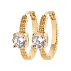 Maison de la Bijouterie Boucles d'oreilles créoles femme plaqué or 17 mm - Y6346Z0 | Femme Boucles D'Oreilles