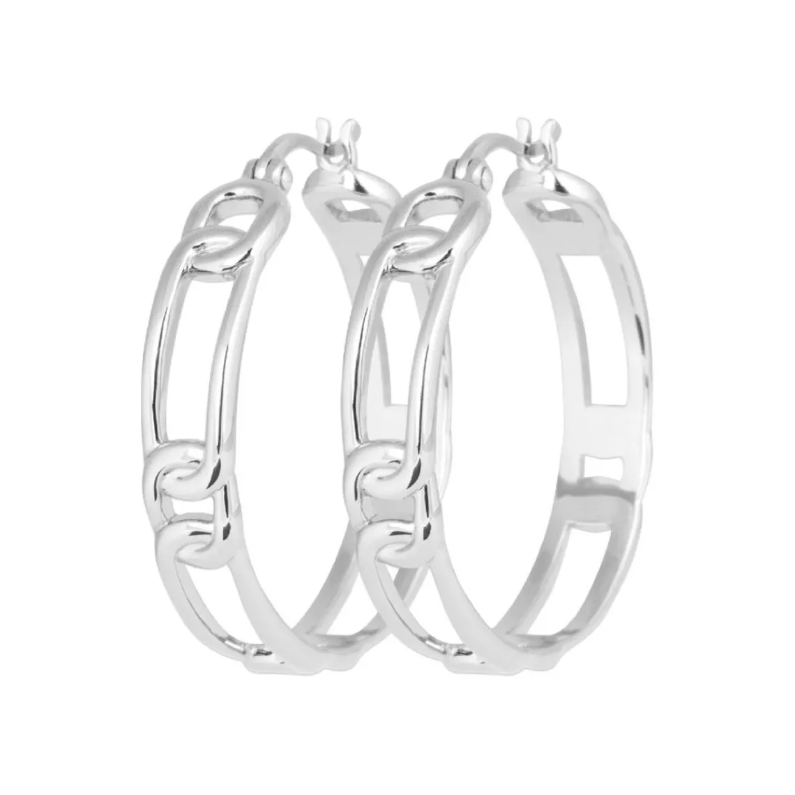 Maison de la Bijouterie Boucles d'oreilles créoles femme argent rhodié 3 mm - W633500 | Femme Boucles D'Oreilles