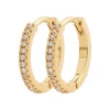 Maison de la Bijouterie Boucles d'oreilles créoles 14mm oxyde de zirconium Y634YZ0 | Femme Boucles D'Oreilles