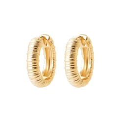 Maison de la Bijouterie Boucles d'oreilles créoles plaqué or fantaisie 20mm Y663W00 | Femme Boucles D'Oreilles