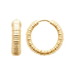 Maison de la Bijouterie Boucles d'oreilles créoles plaqué or fantaisie 20mm Y663W00 | Femme Boucles D'Oreilles