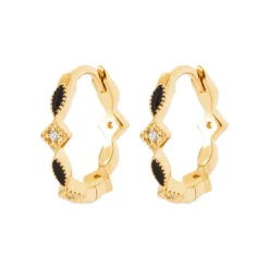 Maison de la Bijouterie Boucles d'oreilles créoles plaqué or fantaisie 14mm Y65460W | Femme Boucles D'Oreilles