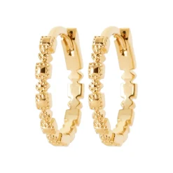 Maison de la Bijouterie Boucles d'oreilles créoles plaqué or fantaisie 16mm Y654300 | Femme Boucles D'Oreilles