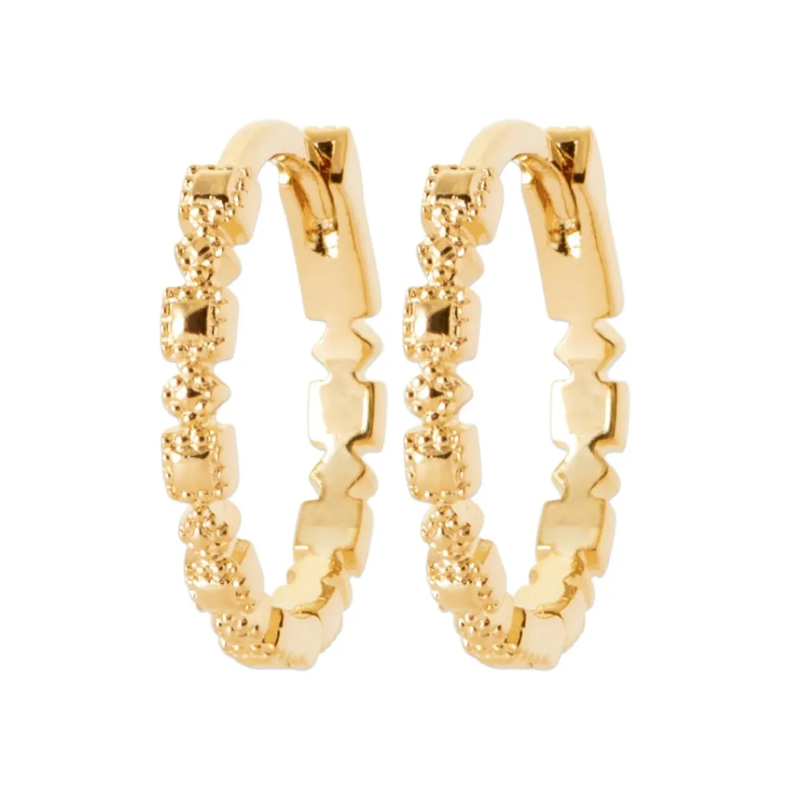 Maison de la Bijouterie Boucles d'oreilles créoles plaqué or fantaisie 16mm Y654300 | Femme Boucles D'Oreilles