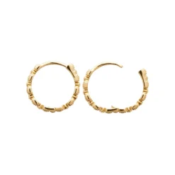 Maison de la Bijouterie Boucles d'oreilles créoles plaqué or fantaisie 16mm Y654300 | Femme Boucles D'Oreilles