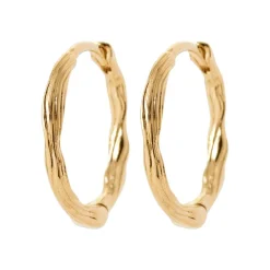 Maison de la Bijouterie Boucles d'oreilles créoles plaqué or fantaisie 16mm Y656Y00 | Femme Boucles D'Oreilles
