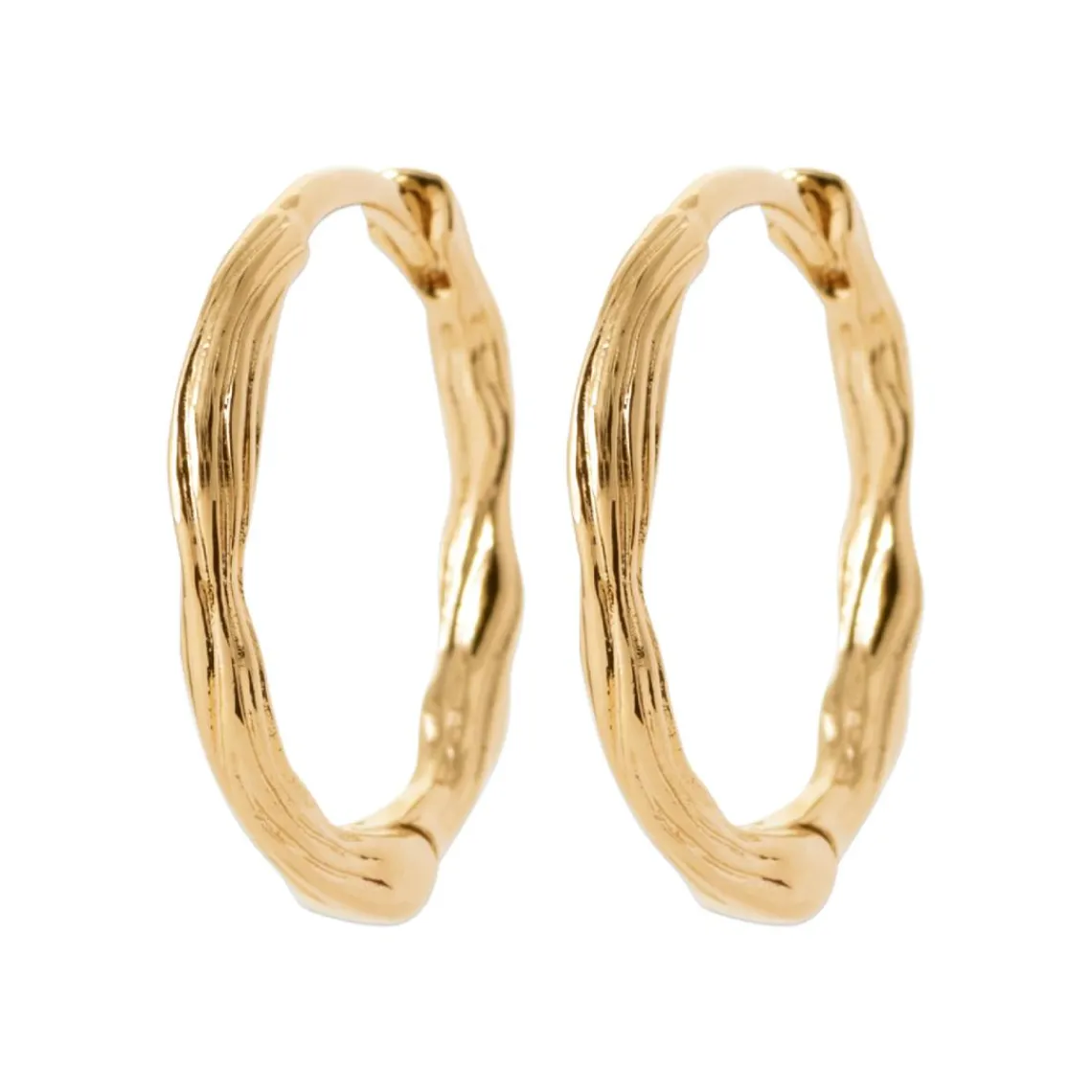 Maison de la Bijouterie Boucles d'oreilles créoles plaqué or fantaisie 16mm Y656Y00 | Femme Boucles D'Oreilles