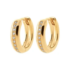 Maison de la Bijouterie Boucles d'oreilles créoles plaqué or fantaisie 15mm Y656ZZ0 | Femme Boucles D'Oreilles