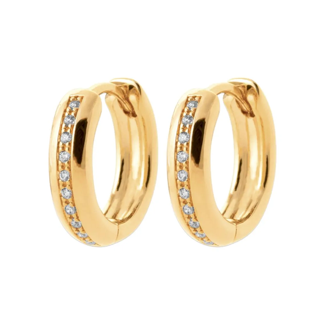 Maison de la Bijouterie Boucles d'oreilles créoles plaqué or fantaisie 15mm Y656ZZ0 | Femme Boucles D'Oreilles