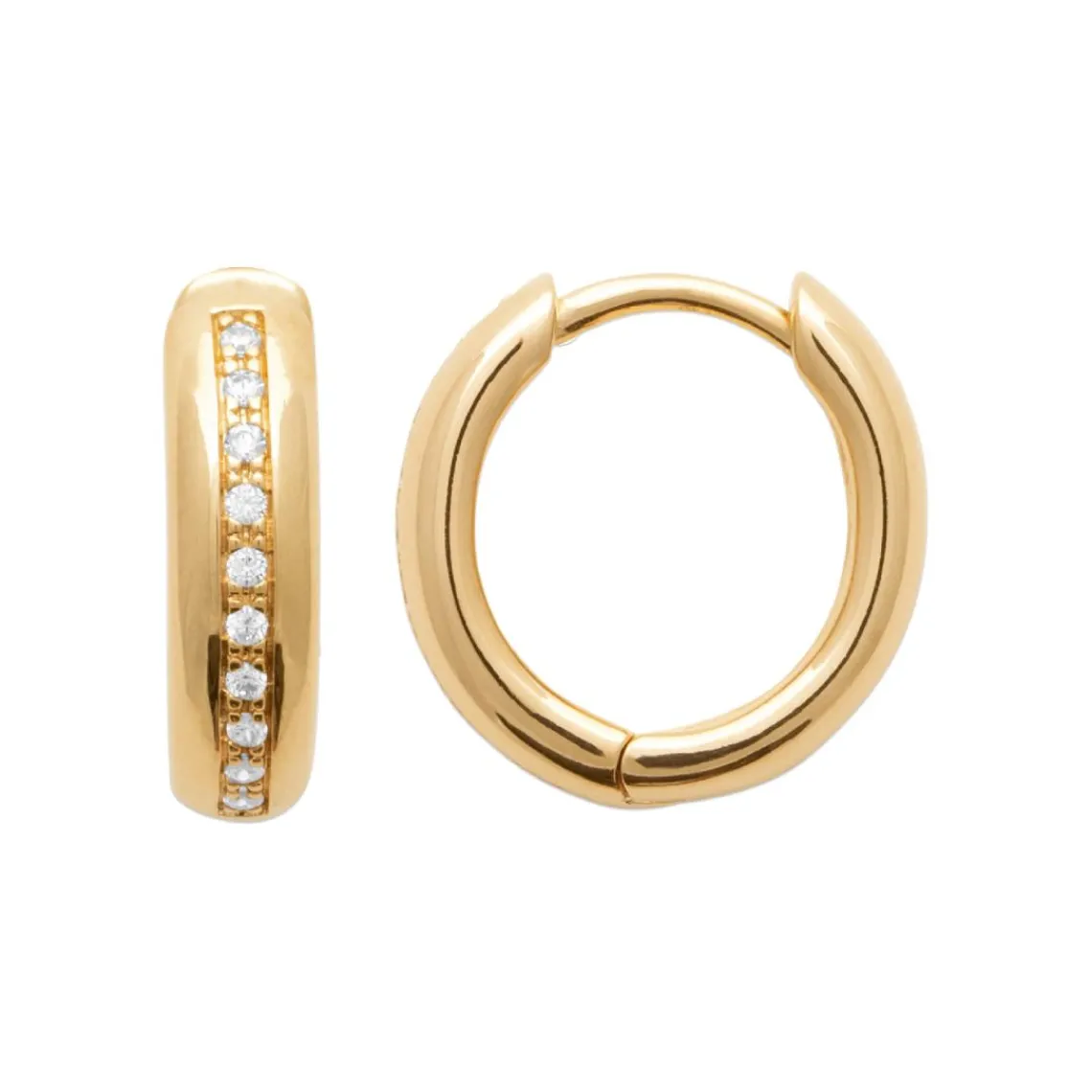 Maison de la Bijouterie Boucles d'oreilles créoles plaqué or fantaisie 15mm Y656ZZ0 | Femme Boucles D'Oreilles