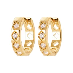 Maison de la Bijouterie Boucles d'oreilles créoles plaqué or fantaisie 15mm Y653YZ0 | Femme Boucles D'Oreilles