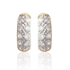 Maison de la Bijouterie Boucles d'oreilles créoles plaqué or oxydes de zirconium YW4U5WZ3 | Femme Boucles D'Oreilles