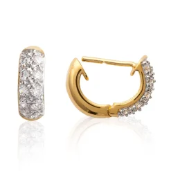 Maison de la Bijouterie Boucles d'oreilles créoles plaqué or oxydes de zirconium YW4U5WZ3 | Femme Boucles D'Oreilles