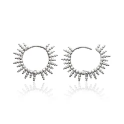 Maison de la Bijouterie Boucles d'oreilles créoles soleil Argent W6YZ500 | Femme Boucles D'Oreilles
