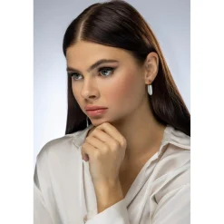Emily Westwood Bijoux Boucles d'oreilles Emily Westwood EWE23136G - Acier Doré et Blanc | Femme Boucles D'Oreilles
