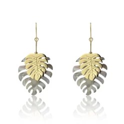 Emily Westwood Bijoux Boucles d'oreilles Emily Westwood EWE23094G - Acier et acrylique Doré et Gris | Femme Boucles D'Oreilles