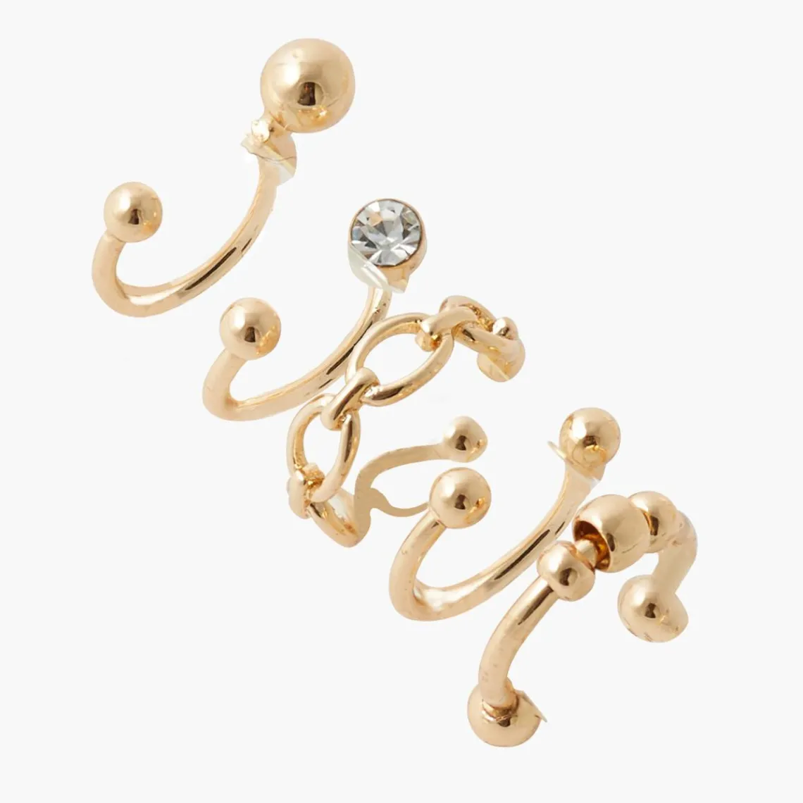 Balaboosté Boucles d'Oreilles Femme Set De 5 Bijoux D' Oreilles - 3502456532922 Métal Doré | Femme Boucles D'Oreilles