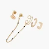 Balaboosté Boucles D'oreilles Femme Cuff D'oreille Chaine Émaillée Et Stud Ac Medaille - 3502456403710 Métal Doré | Femme Boucles D'Oreilles