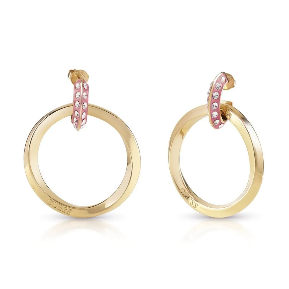 Guess Bijoux Boucles d’oreilles Femme - POP LINKS JUBE01488JWYGPK Acier Doré | Femme Boucles D'Oreilles