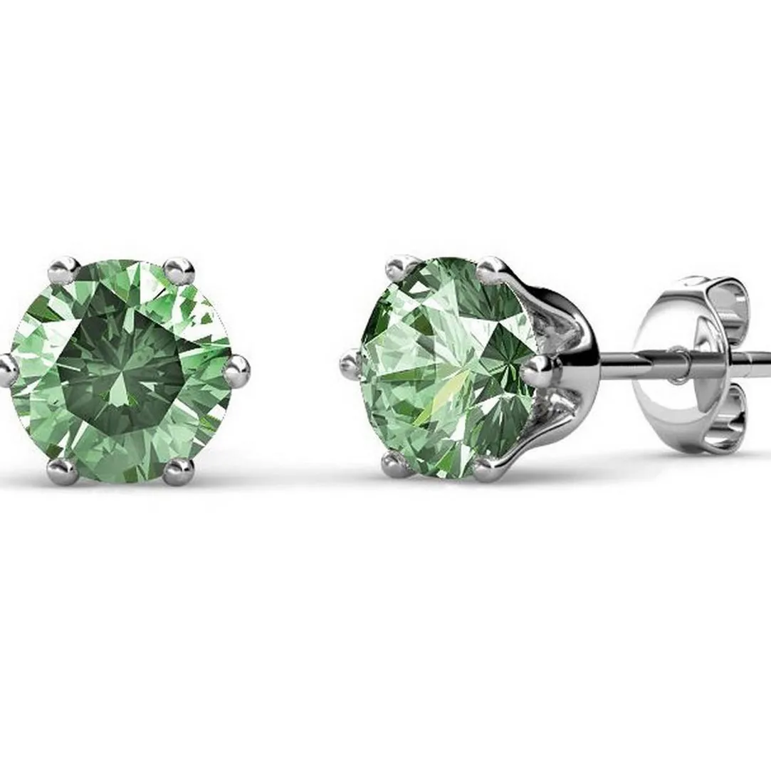 MYC-Paris Boucles d'oreilles Femme Pierres de naissance - DE0357-08 Laiton Argent | Femme Boucles D'Oreilles