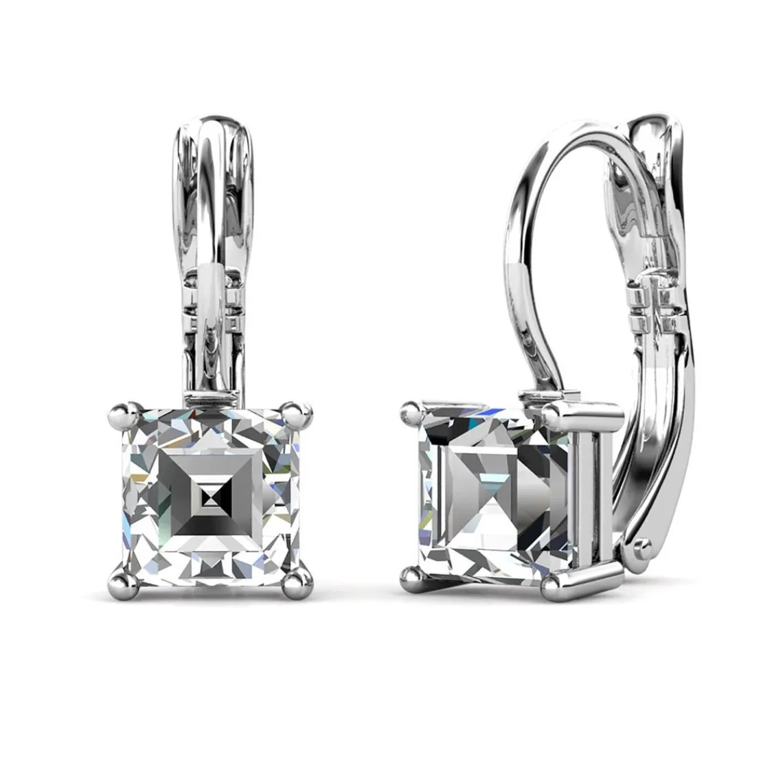 MYC-Paris Boucles d’oreilles Femme Square - DE0007-S-C Laiton Argent | Femme Boucles D'Oreilles