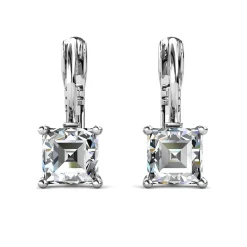 MYC-Paris Boucles d’oreilles Femme Square - DE0007-S-C Laiton Argent | Femme Boucles D'Oreilles