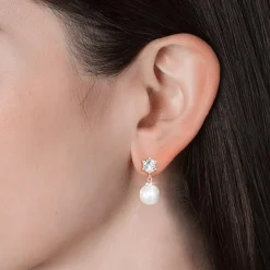 MYC-Paris Boucles d’oreilles Femme - DE0259-RG Laiton Doré rose | Femme Boucles D'Oreilles