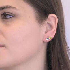 MYC-Paris Boucles d'oreilles Femme Pierres de naissance - DE0357-11 Laiton Argent | Femme Boucles D'Oreilles
