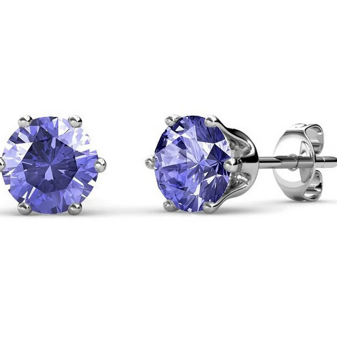 MYC-Paris Boucles d'oreilles Femme Pierres de naissance - DE0357-02 Laiton Argent | Femme Boucles D'Oreilles
