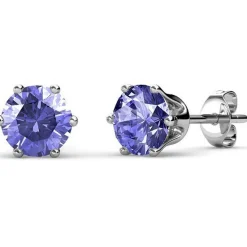 MYC-Paris Boucles d'oreilles Femme Pierres de naissance - DE0357-02 Laiton Argent | Femme Boucles D'Oreilles