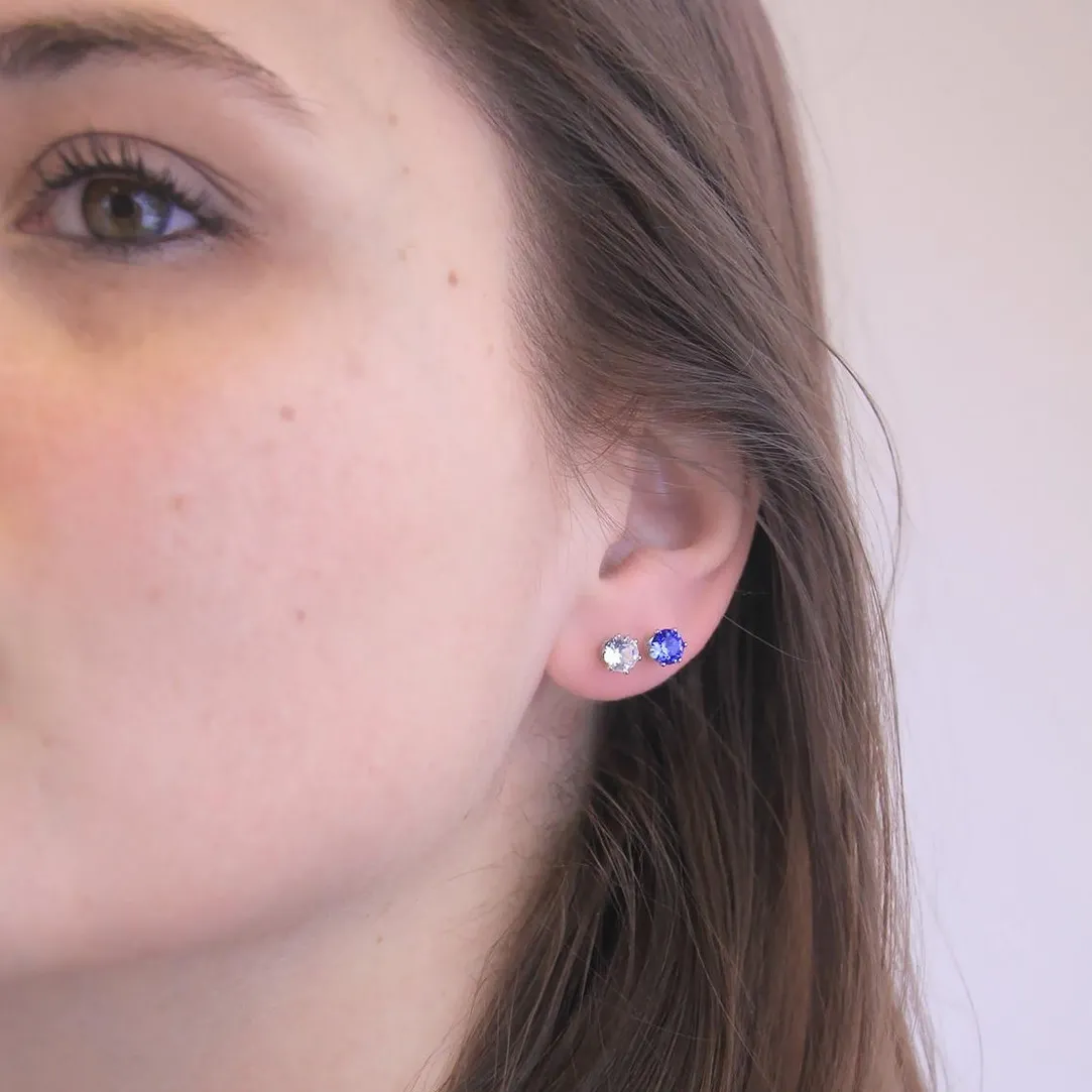 MYC-Paris Boucles d'oreilles Femme Pierres de naissance - DE0357-02 Laiton Argent | Femme Boucles D'Oreilles