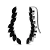 MYC-Paris Boucles d’oreilles Femme - DE0340-S-BK Laiton Argent Noir | Femme Boucles D'Oreilles
