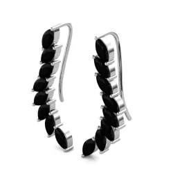 MYC-Paris Boucles d’oreilles Femme - DE0340-S-BK Laiton Argent Noir | Femme Boucles D'Oreilles