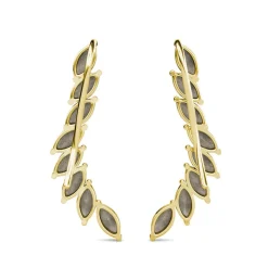 MYC-Paris Boucles d’oreilles Femme - DE0340-G-BK Laiton Doré Noir | Femme Boucles D'Oreilles