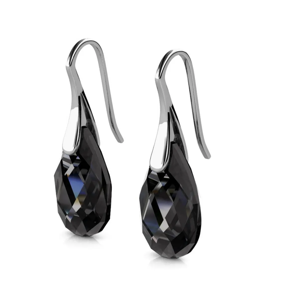 MYC-Paris Boucles d’oreilles Femme - DE0305-S-BK Laiton Argent Noir | Femme Boucles D'Oreilles