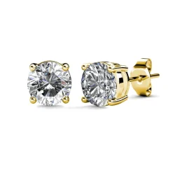 MYC-Paris Boucles d'oreilles Femme Solitaire - DE0065-G Laiton Doré | Femme Boucles D'Oreilles