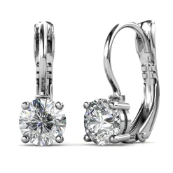 MYC-Paris Boucles d’oreilles Femme Solitaire - DE0008-S-C Laiton Argent | Femme Boucles D'Oreilles
