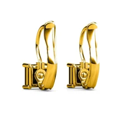 MYC-Paris Boucles d’oreilles Femme Square - DE0007-G-BK Laiton Doré Noir | Femme Boucles D'Oreilles