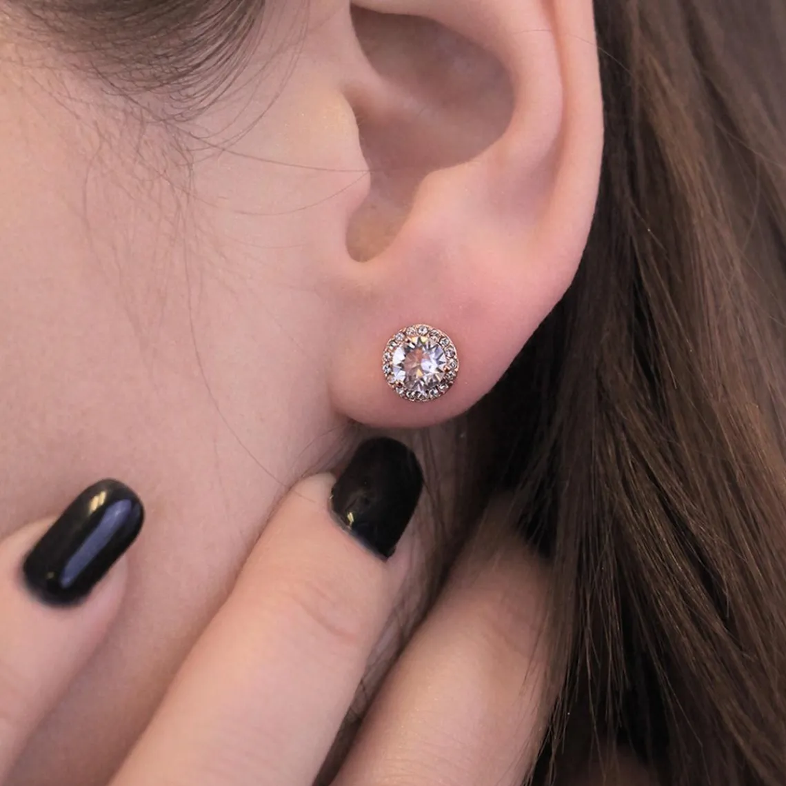 MYC-Paris Boucles d’oreilles Femme - DE0247-RG Laiton Doré rose | Femme Boucles D'Oreilles