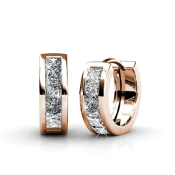 MYC-Paris Boucles d’oreilles Femme Square - DE0215-RG Laiton Doré rose | Femme Boucles D'Oreilles