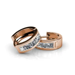 MYC-Paris Boucles d’oreilles Femme Square - DE0215-RG Laiton Doré rose | Femme Boucles D'Oreilles