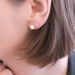 MYC-Paris Boucles d'oreilles Femme - DE0206-RG Laiton Doré rose | Femme Boucles D'Oreilles